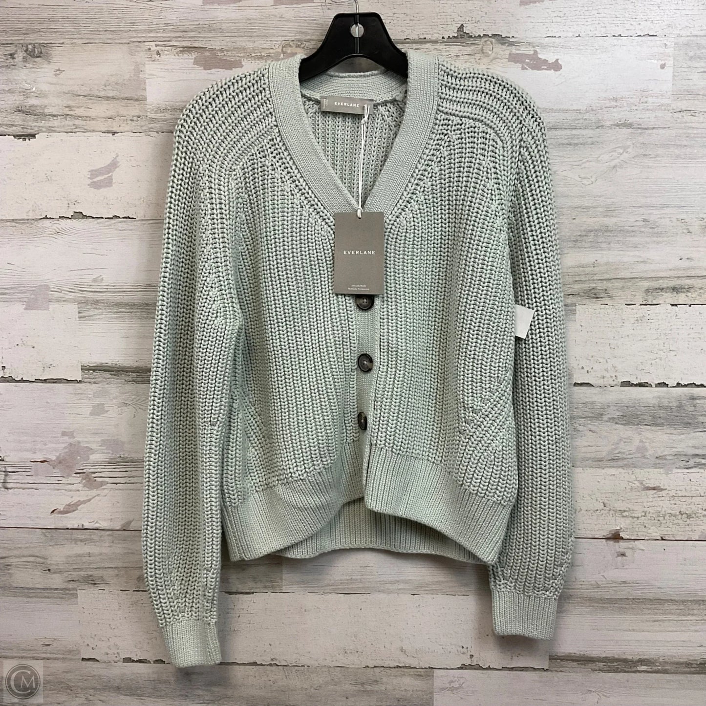 Sweater Cardigan By Everlane In Green, Size: L