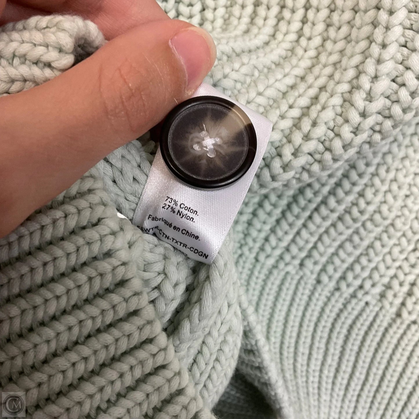 Sweater Cardigan By Everlane In Green, Size: L