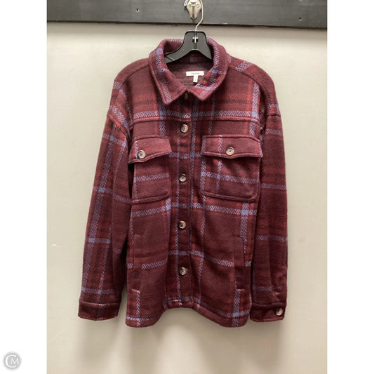 Jacket Shirt By Maurices In Maroon, Size: L