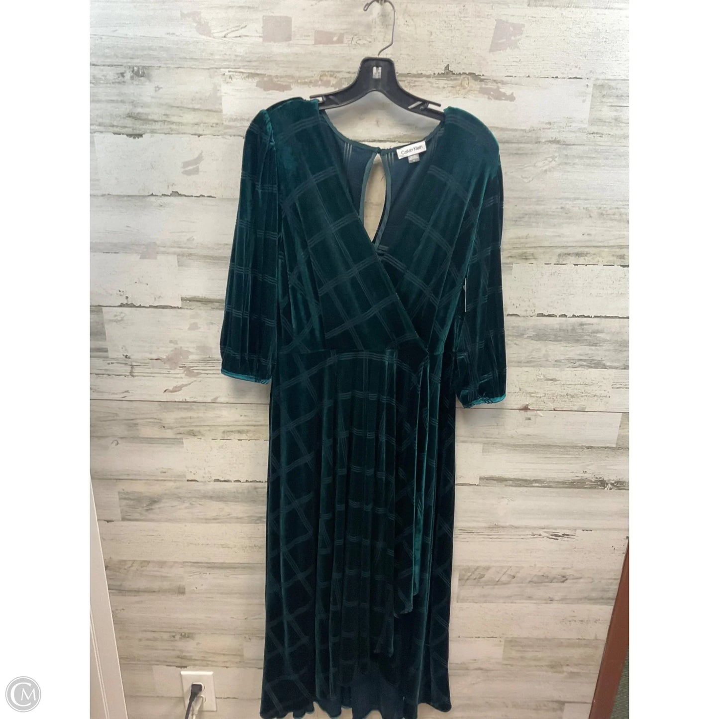 Dress Party Long By Calvin Klein In Green, Size: L