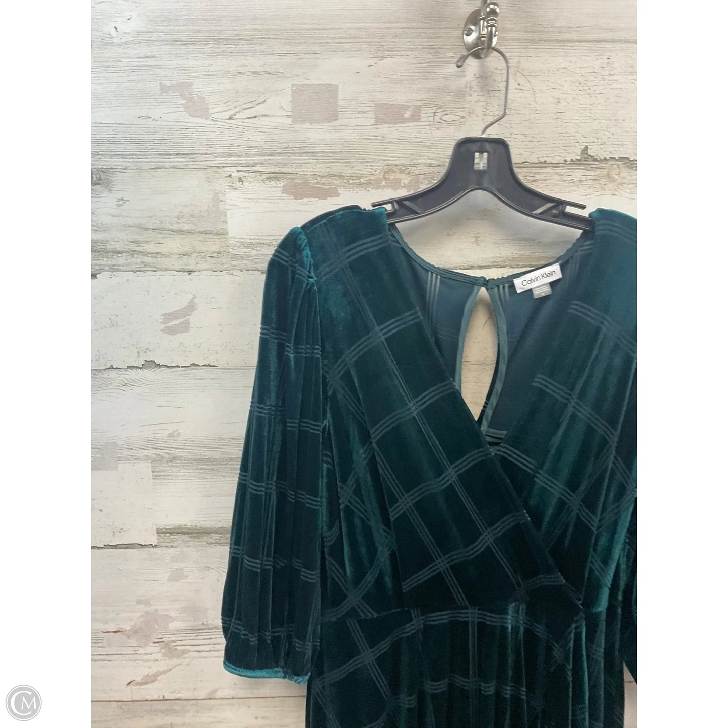 Dress Party Long By Calvin Klein In Green, Size: L