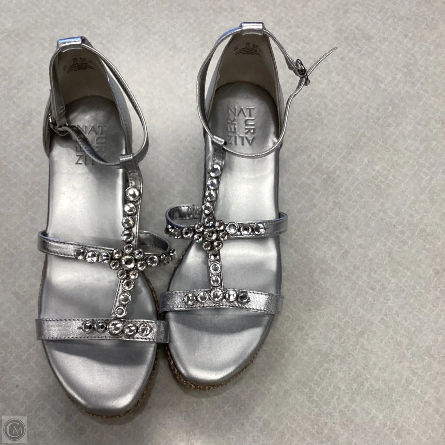 Sandals Heels Wedge By Naturalizer In Silver, Size: 8