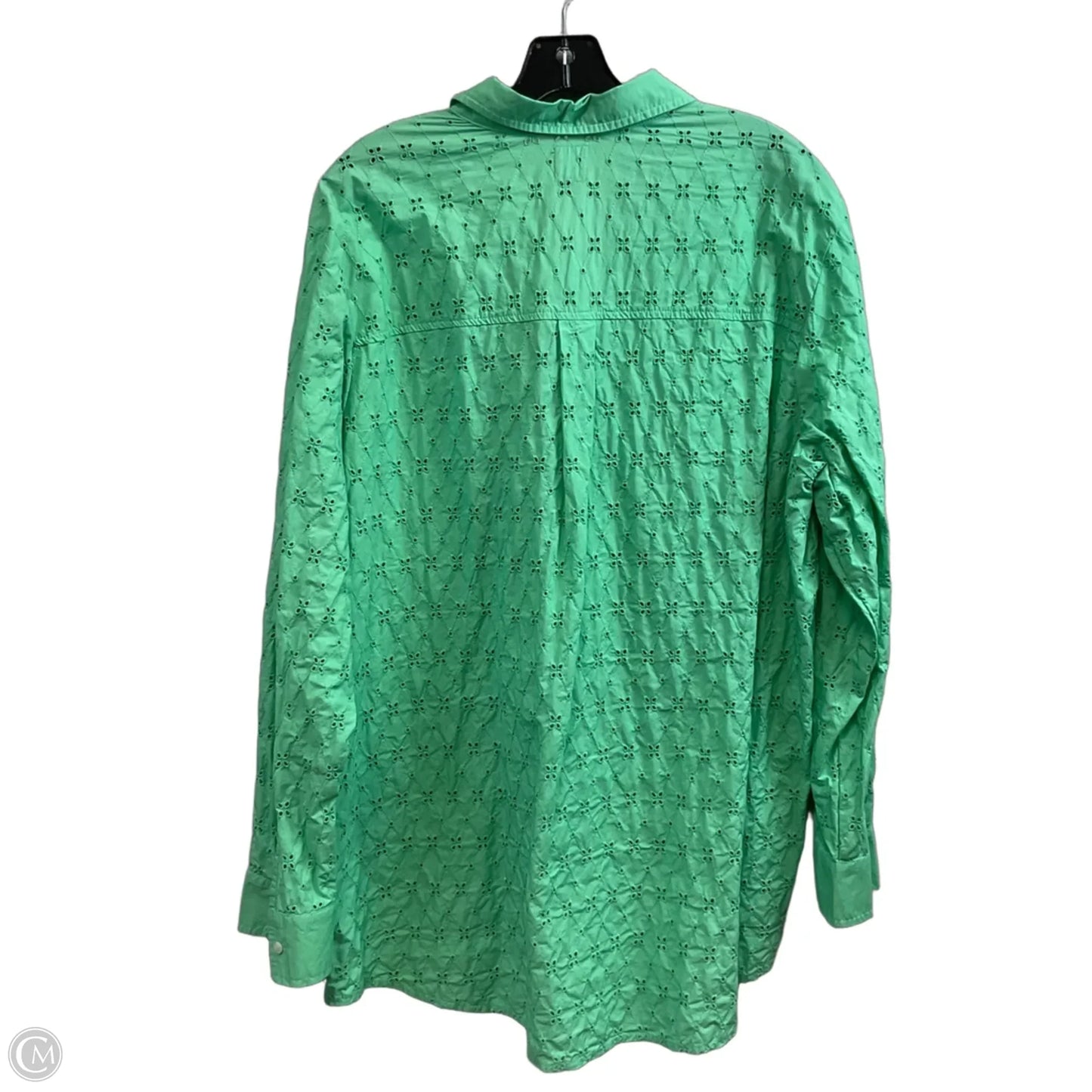 Blouse Long Sleeve By Gap In Green, Size: Xxl