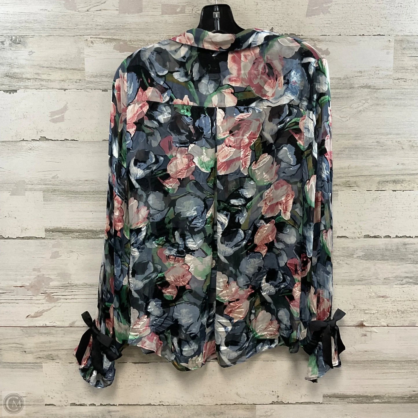 Blouse Long Sleeve By White House Black Market In Black, Size: L