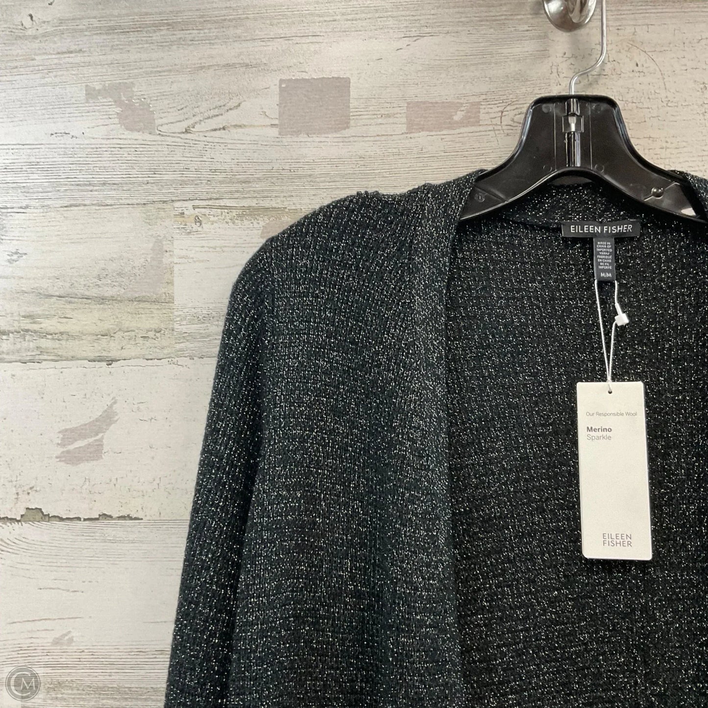 Sweater Cardigan By Eileen Fisher In Black, Size: M