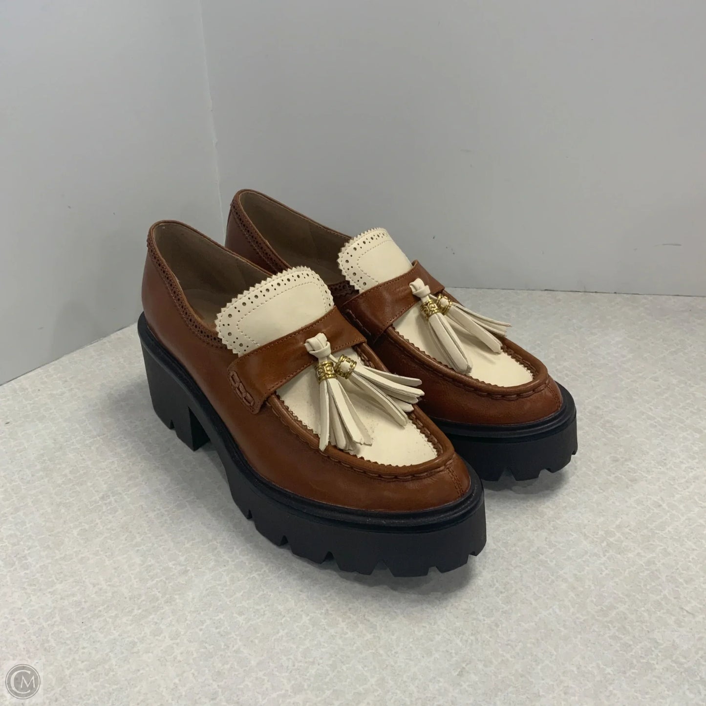 Shoes Heels Block By Sam Edelman In Brown & Cream, Size: 9