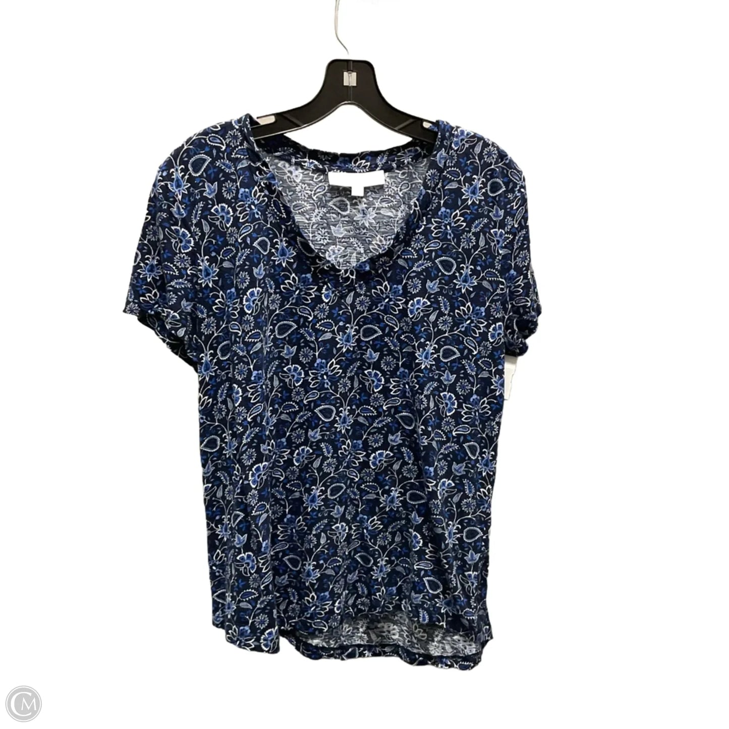 Top Short Sleeve Basic By Loft In Blue, Size: S