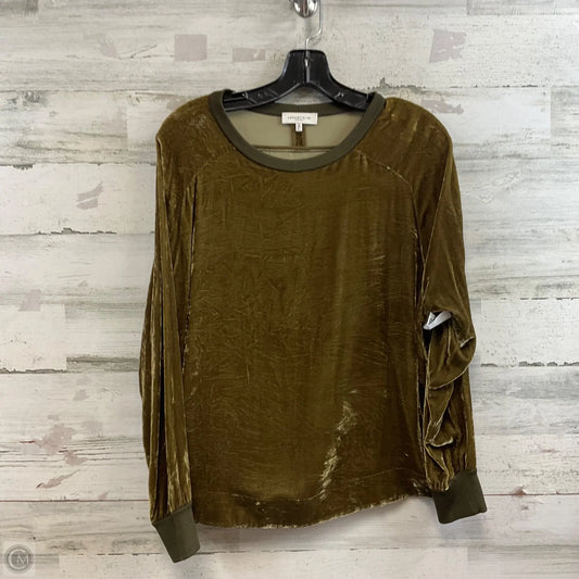 Top Long Sleeve Designer By Lafayette 148 In Green, Size: L