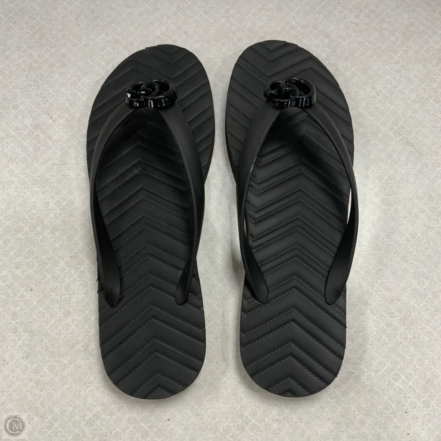 Sandals Luxury Designer By Gucci In Black, Size: 11