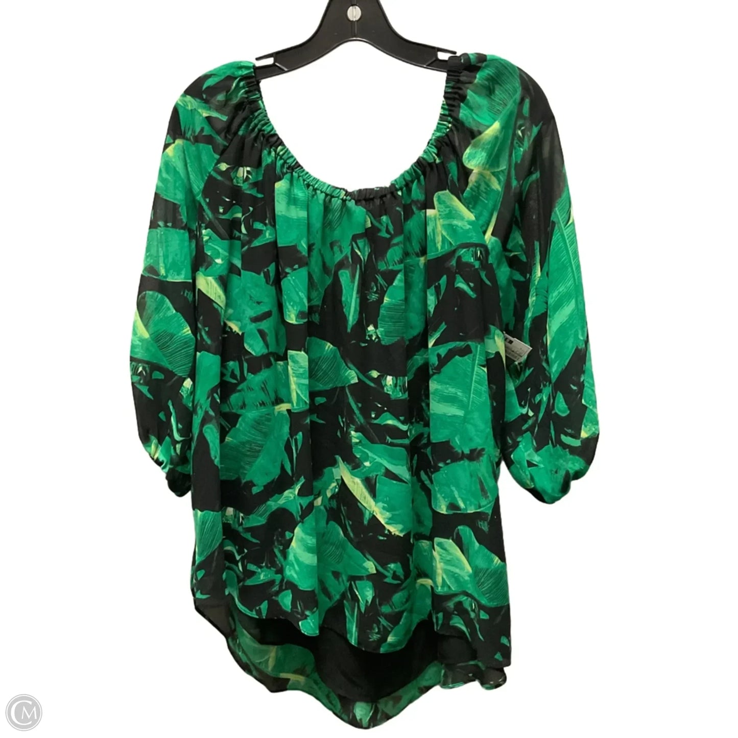 Top 3/4 Sleeve By Vince Camuto In Green, Size: L