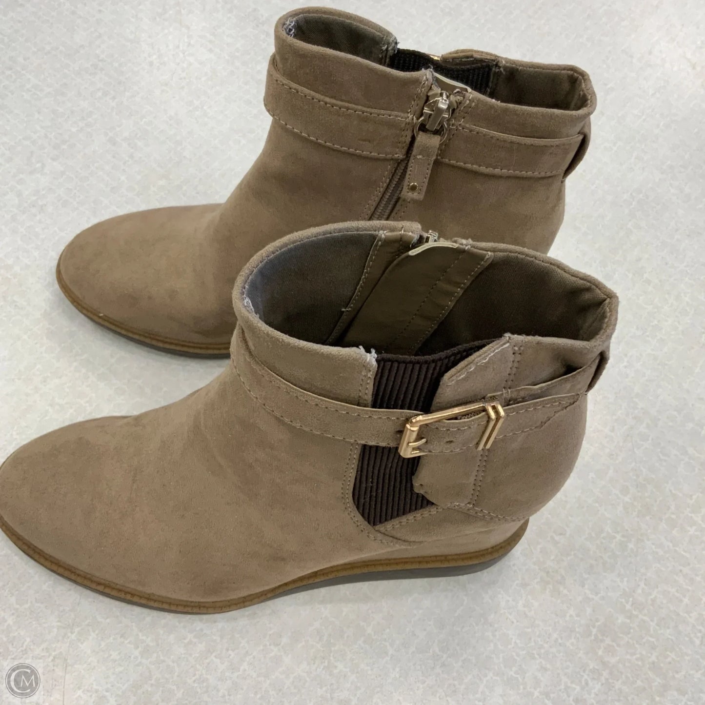 Boots Ankle Heels By Dr Scholls In Tan, Size: 9