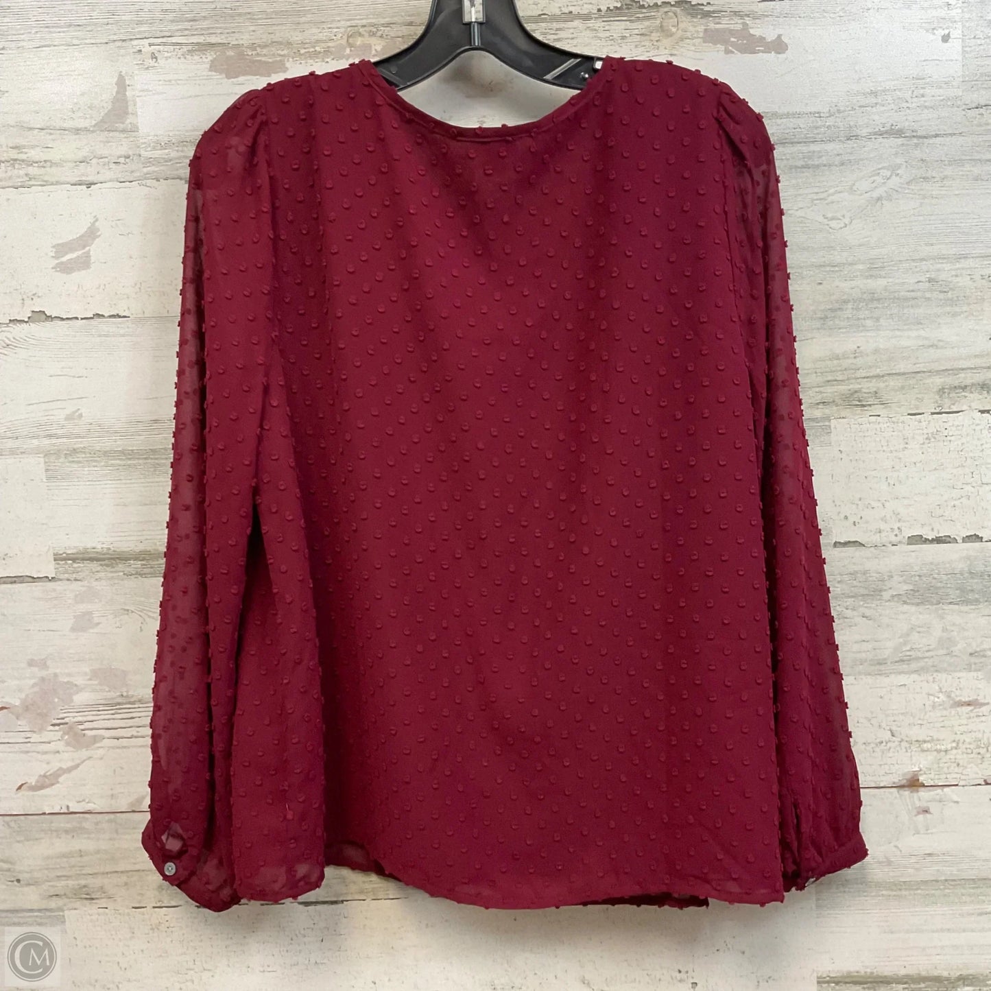 Top Long Sleeve By J. Crew In Maroon, Size: M