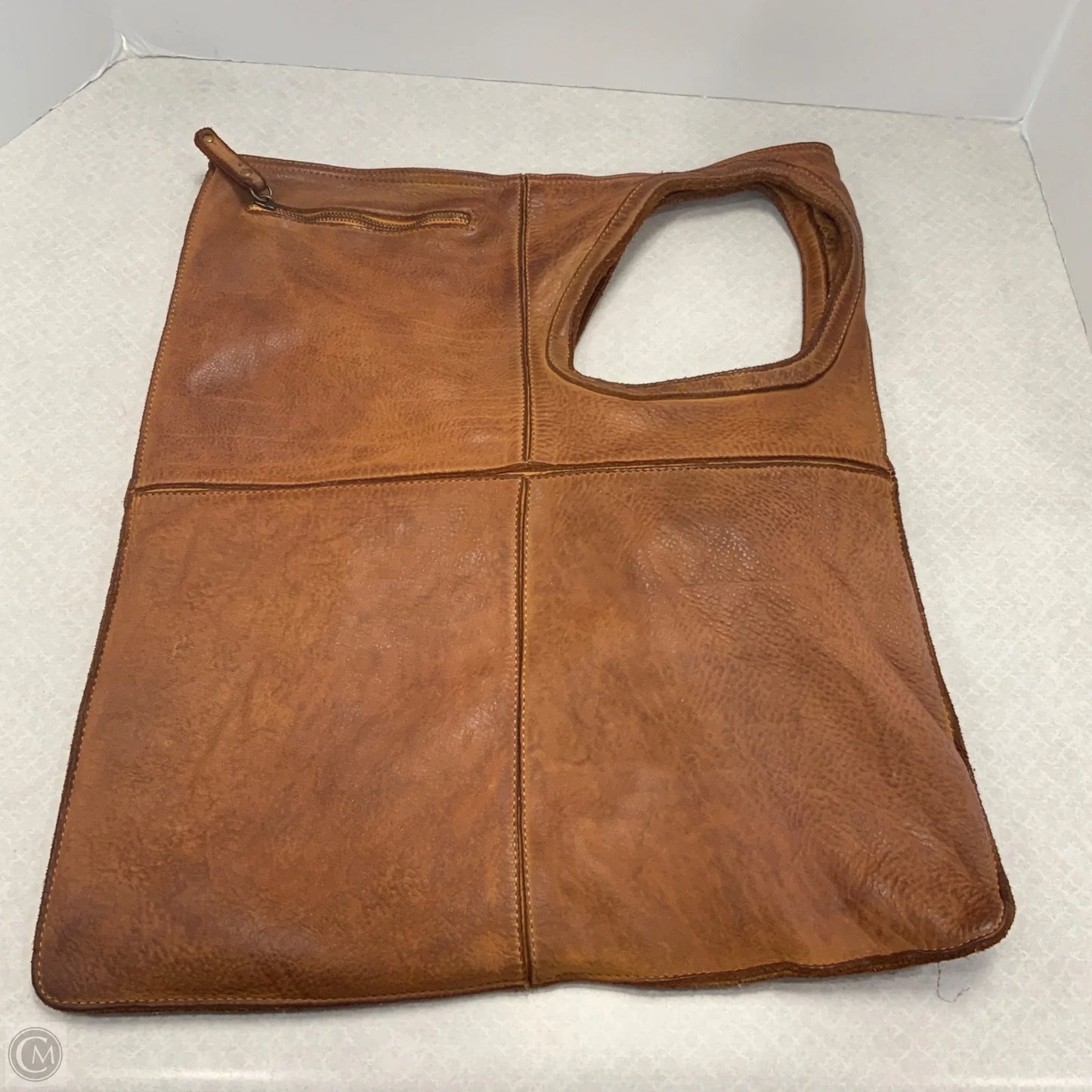 Handbag Leather By Bayside, Size: Large