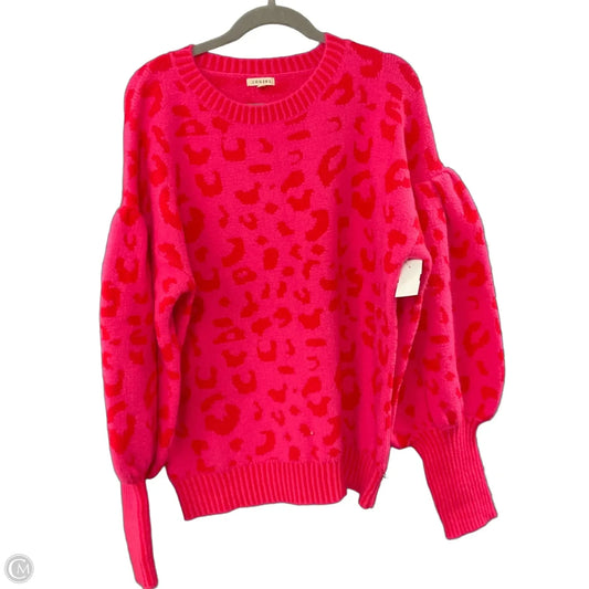 Sweater By Jodifl In Pink & Red, Size: L