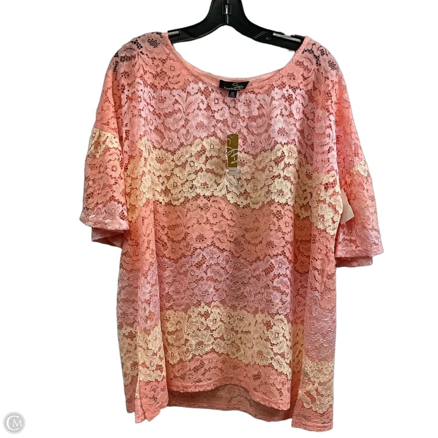 Top Short Sleeve By Suzanne Betro In Pink, Size: 2x