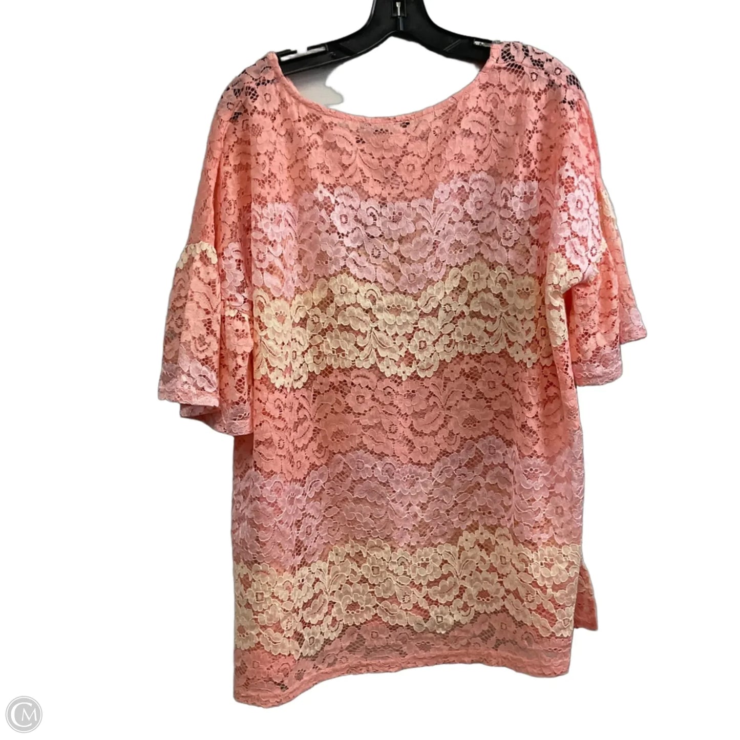 Top Short Sleeve By Suzanne Betro In Pink, Size: 2x
