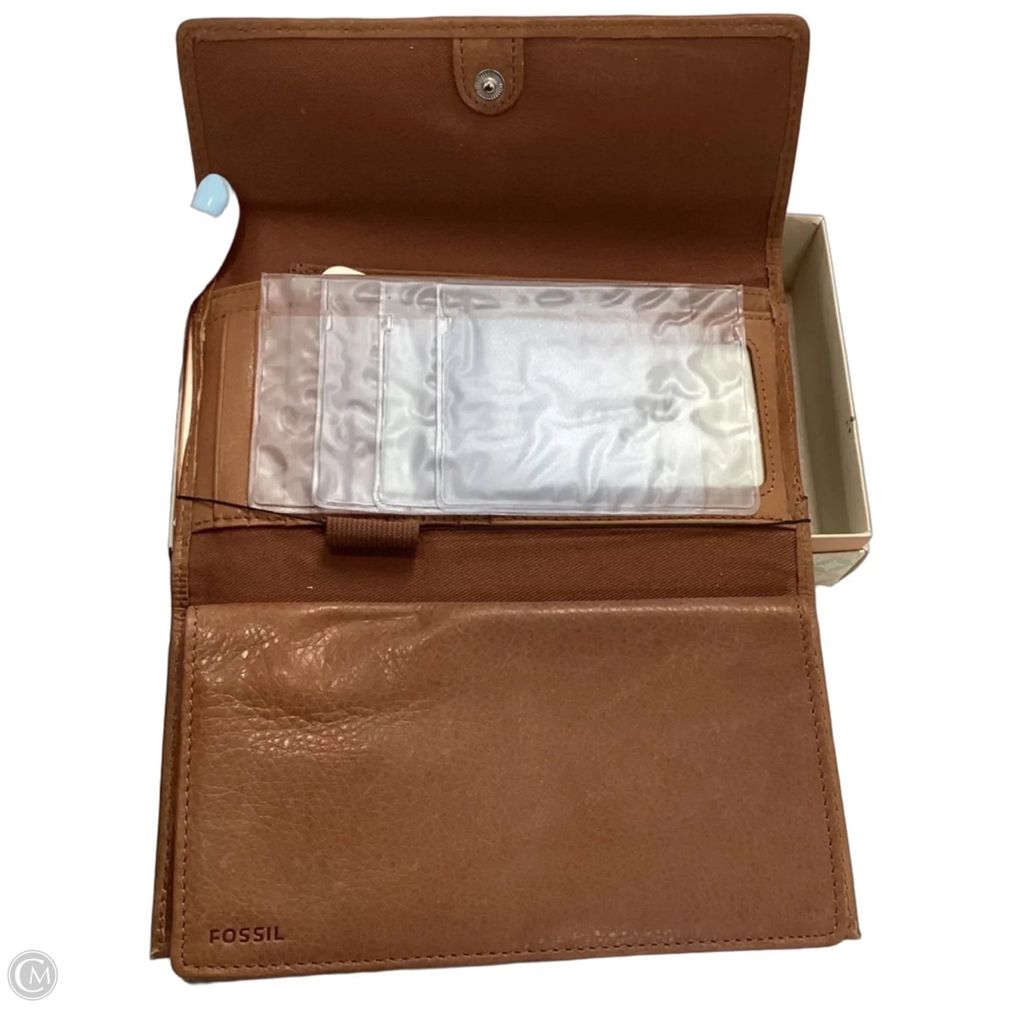 Wallet Leather By Fossil, Size: Large