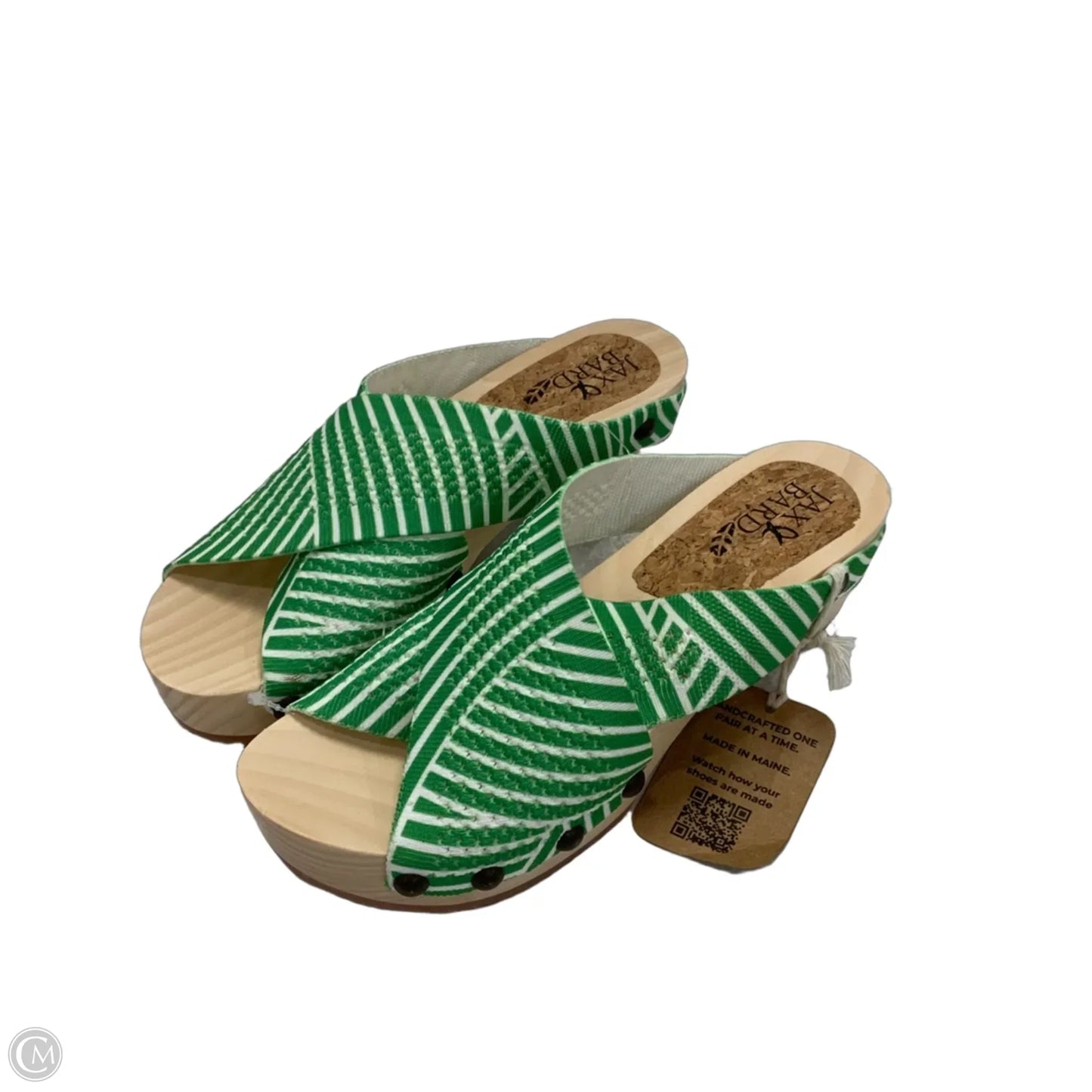 Sandals Heels Block By Cma In Green, Size: 7