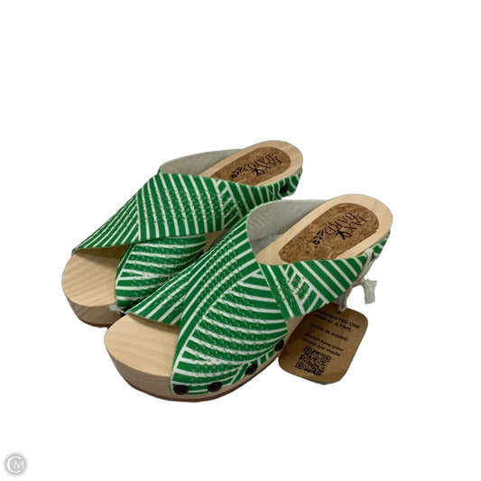 Sandals Heels Block By Cma In Green, Size: 7