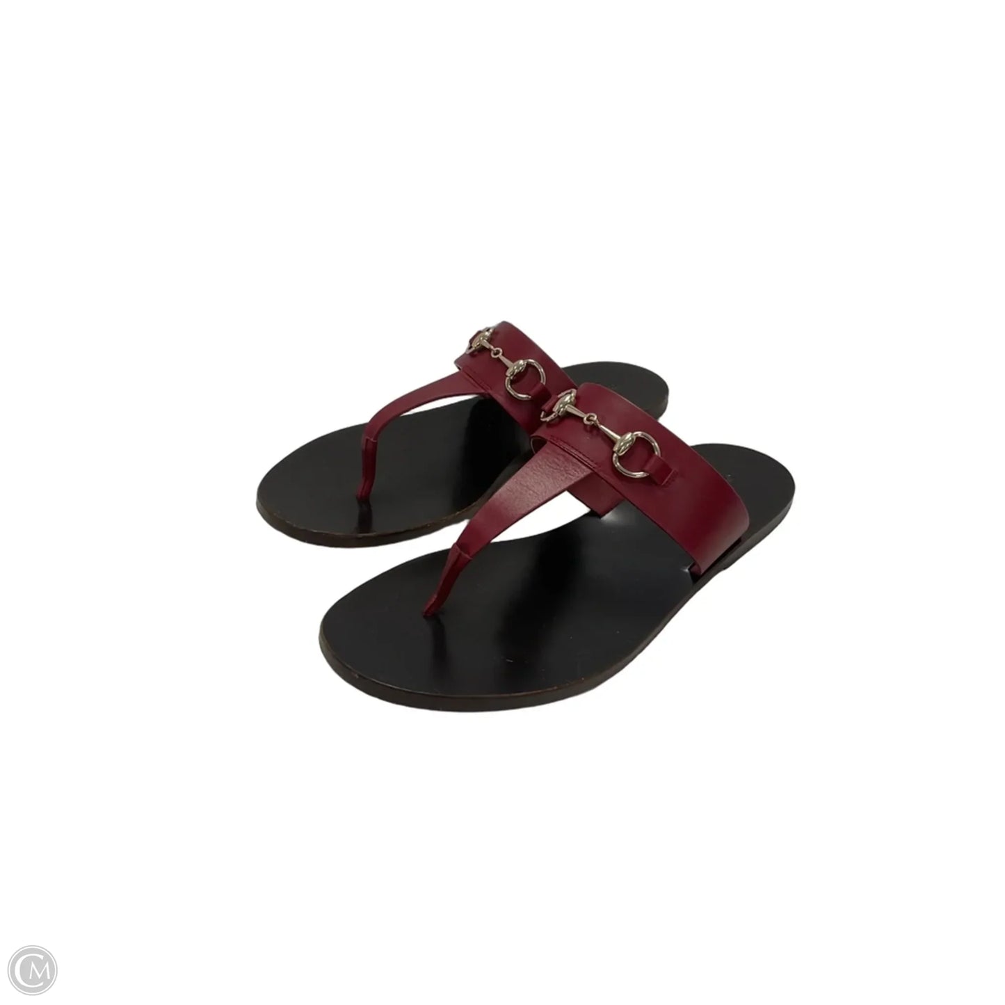 Sandals Luxury Designer By Gucci In Red, Size: 8