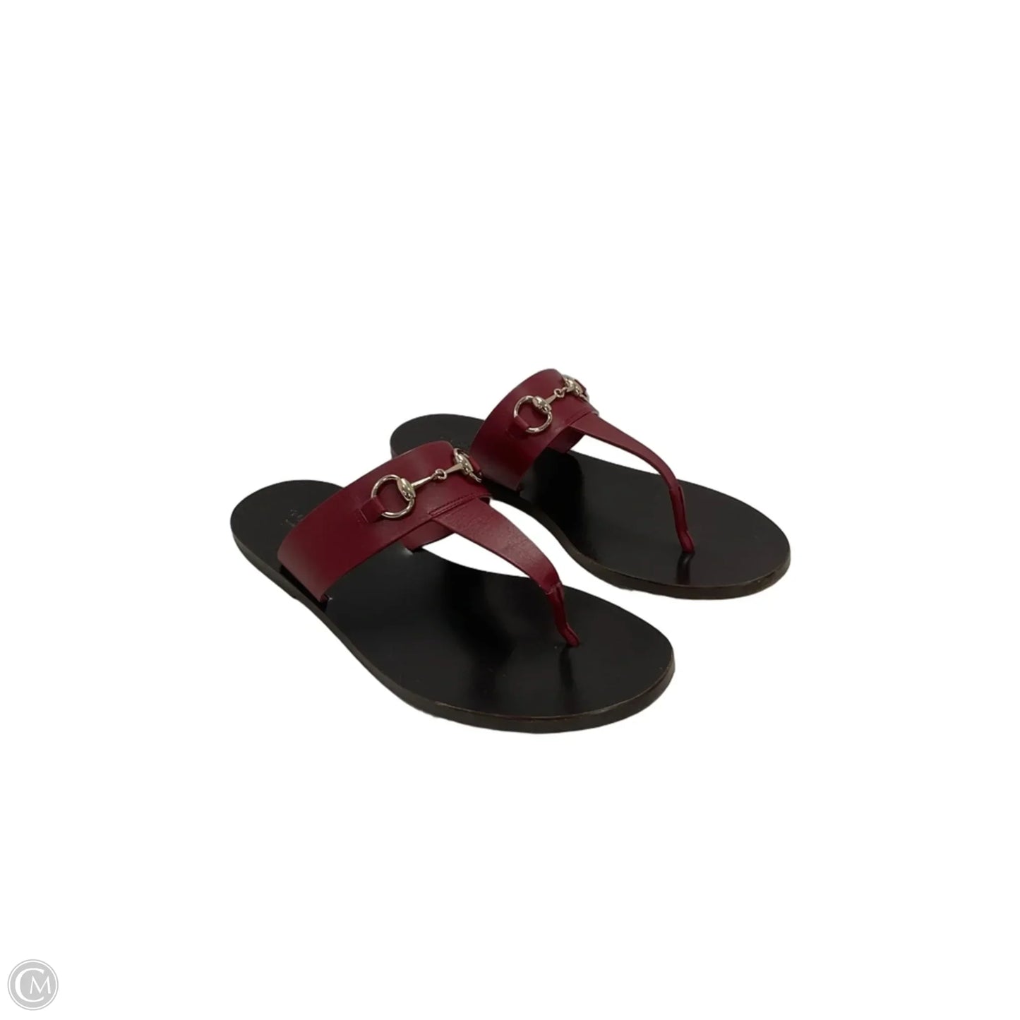 Sandals Luxury Designer By Gucci In Red, Size: 8