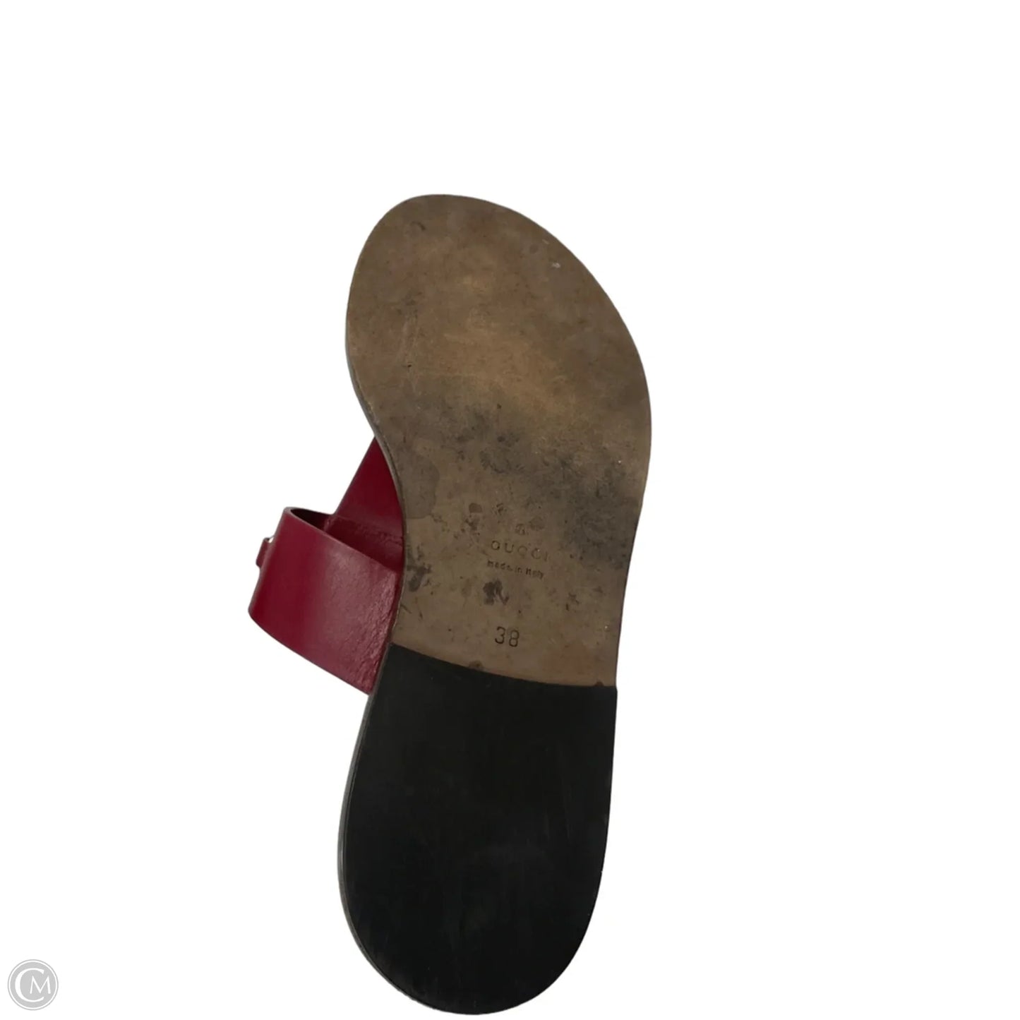 Sandals Luxury Designer By Gucci In Red, Size: 8