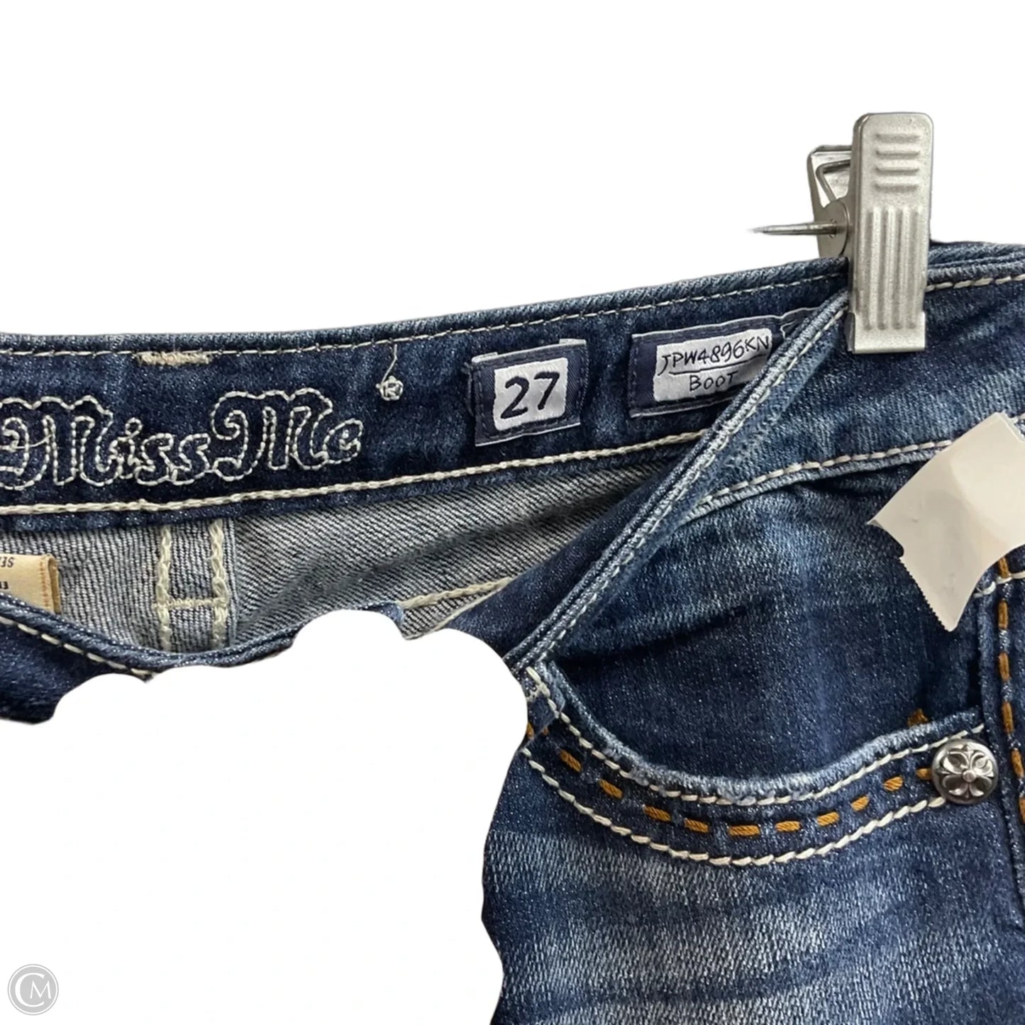 Jeans Boot Cut By Miss Me In Blue Denim, Size: 4