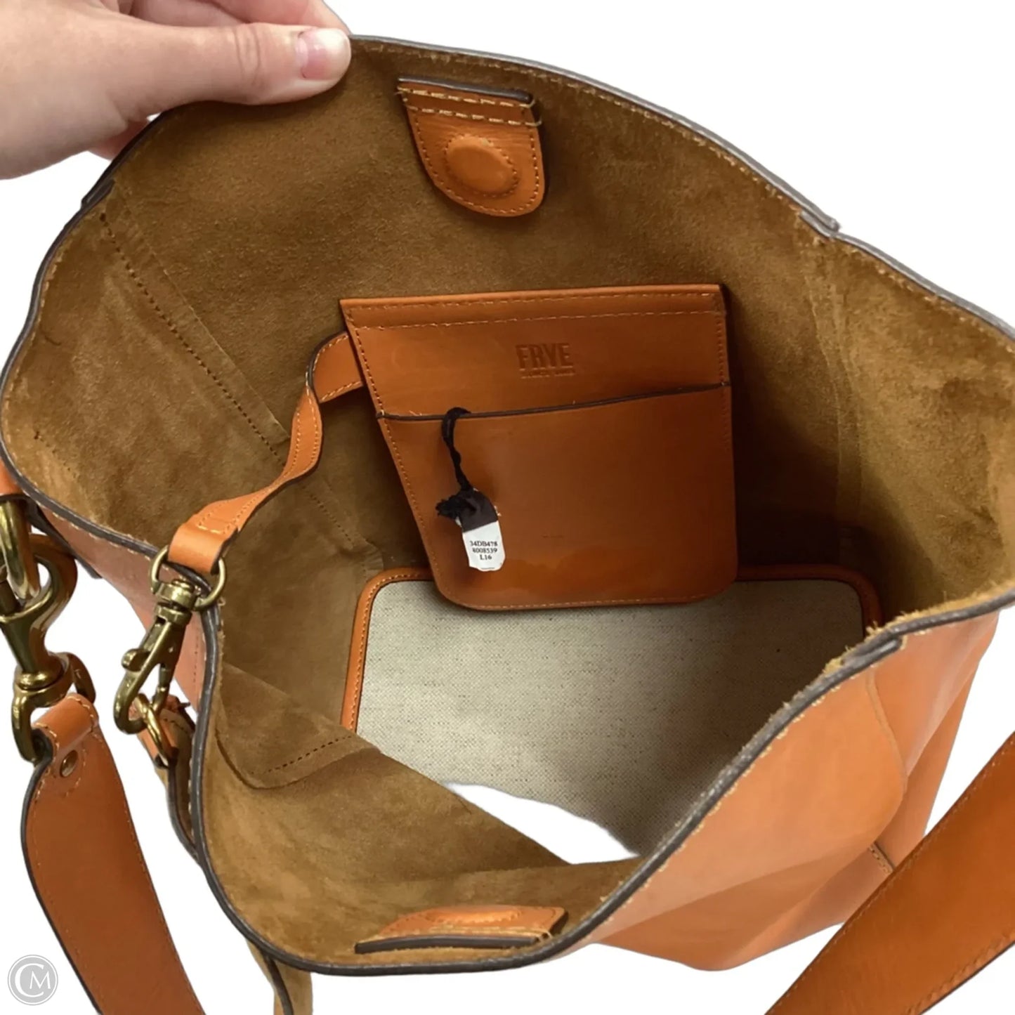 Handbag Leather By Frye, Size: Large
