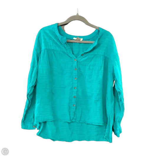 Blouse Long Sleeve By Pilcro In Teal, Size: S