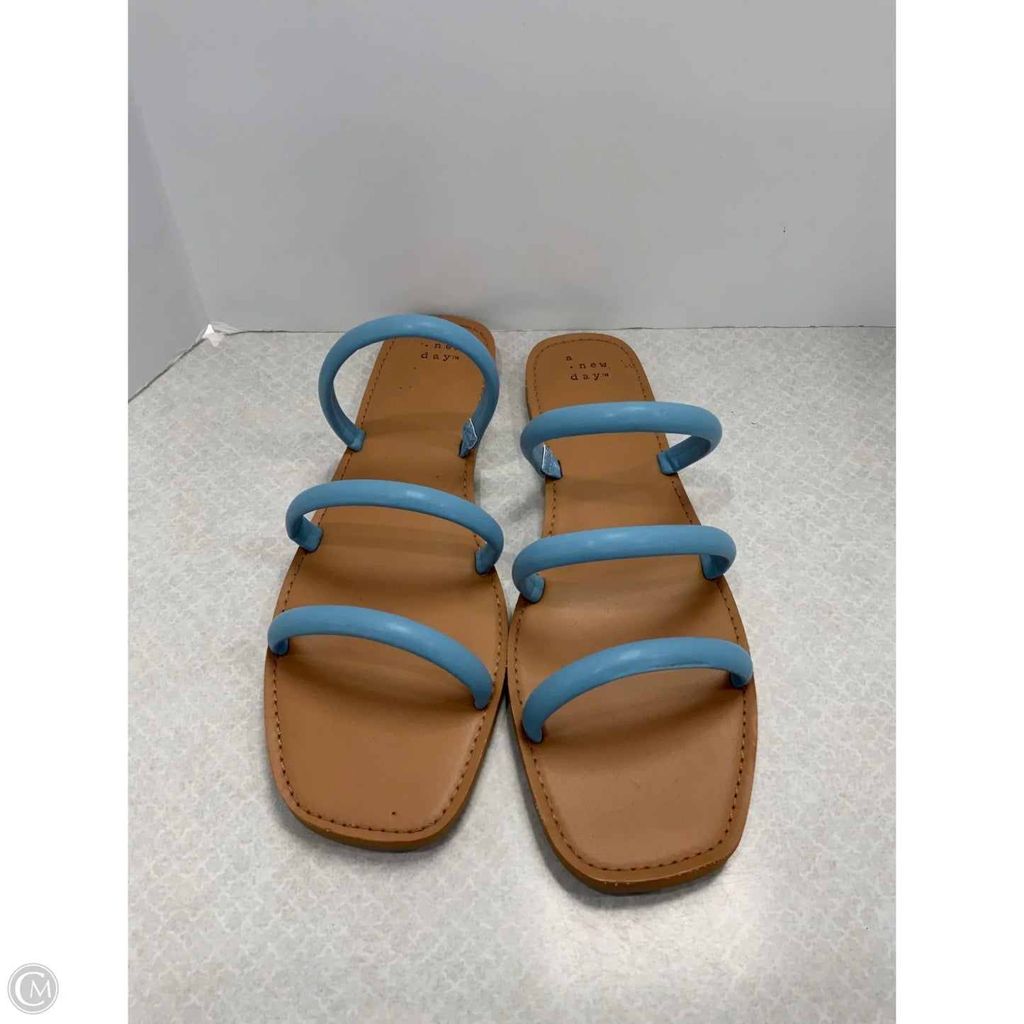 Sandals Flats By A New Day In Blue & Tan, Size: 12