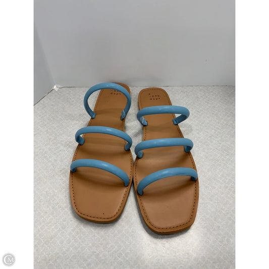 Sandals Flats By A New Day In Blue & Tan, Size: 12