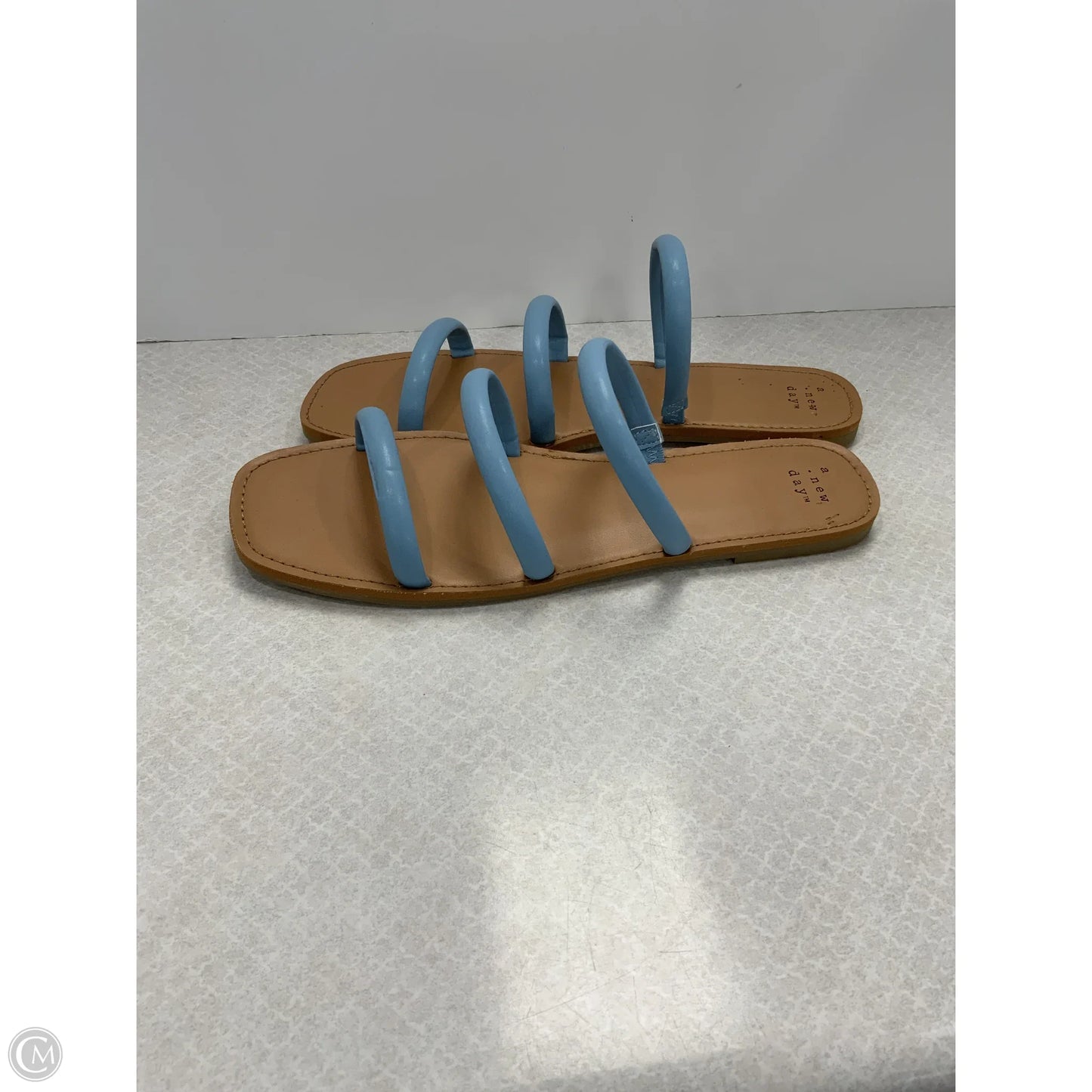 Sandals Flats By A New Day In Blue & Tan, Size: 12