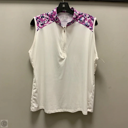 Athletic Tank Top By Izod In Purple & White, Size: Xl