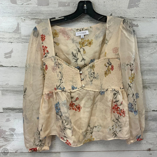Blouse Long Sleeve By INTERMIX In Peach, Size: S