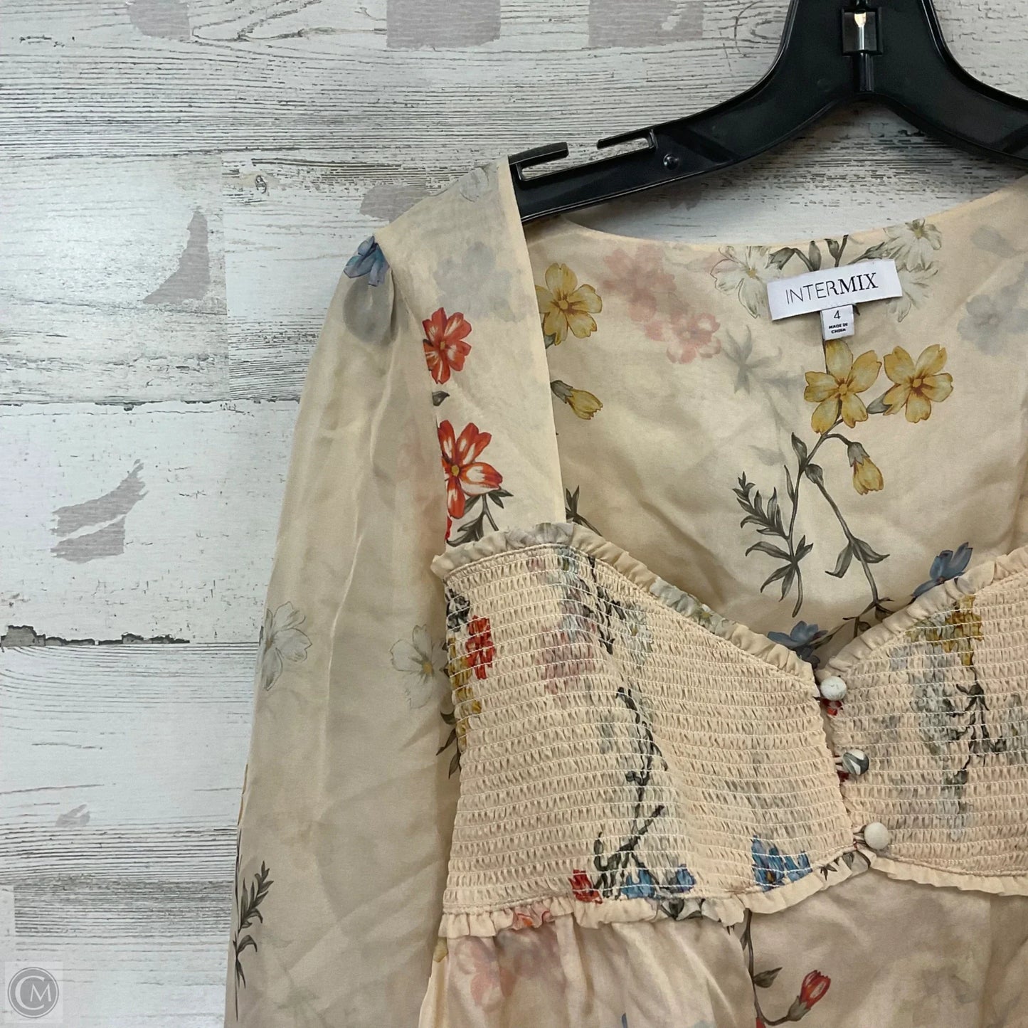 Blouse Long Sleeve By INTERMIX In Peach, Size: S