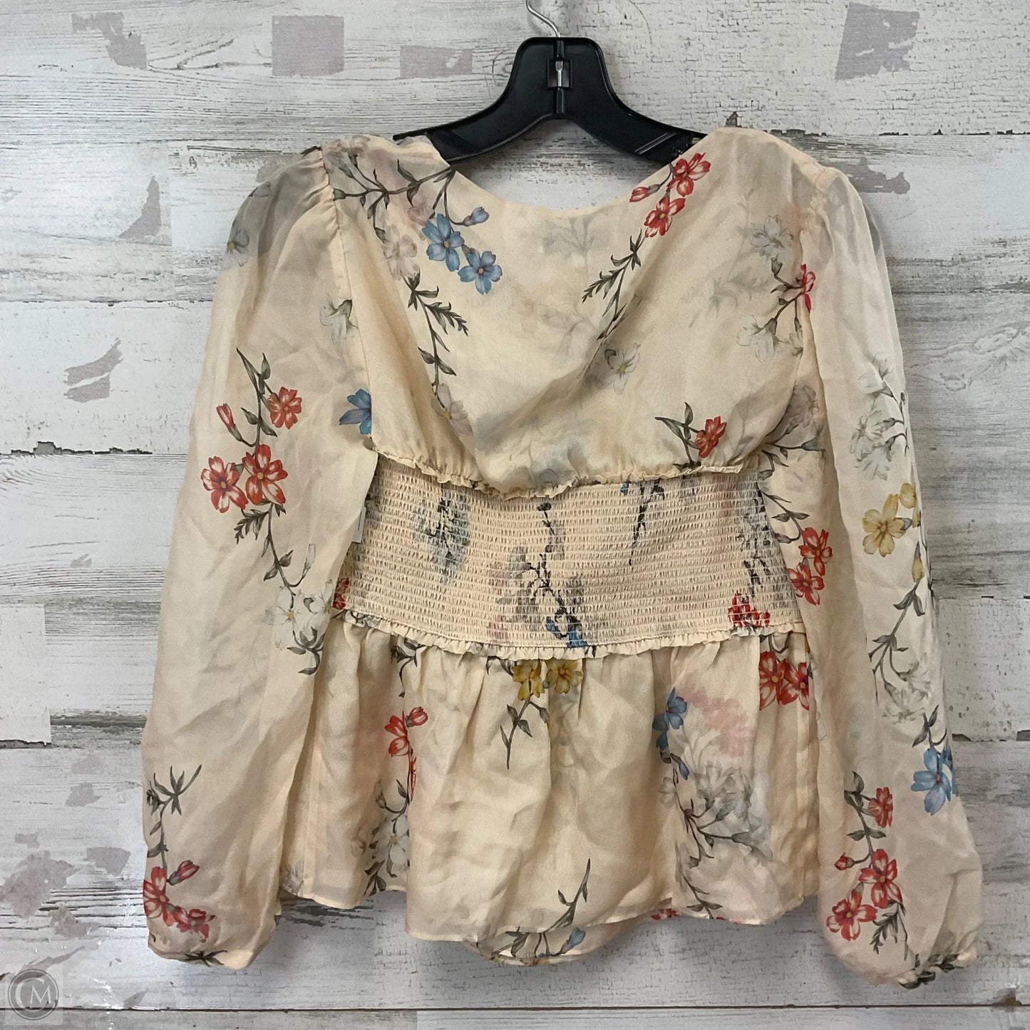 Blouse Long Sleeve By INTERMIX In Peach, Size: S