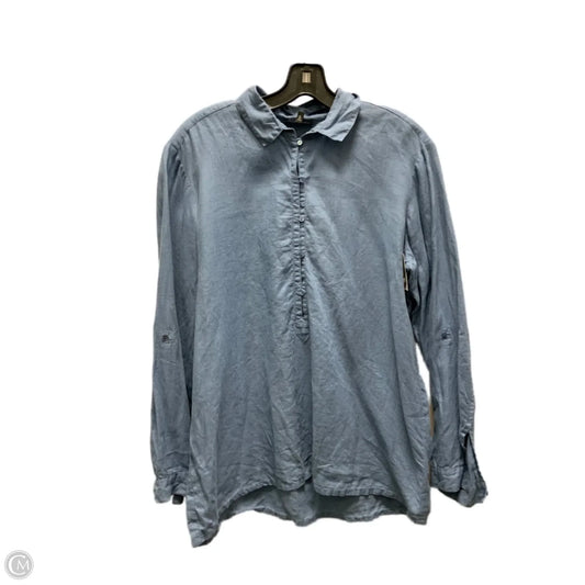 Blouse Long Sleeve By Eileen Fisher In Blue, Size: S