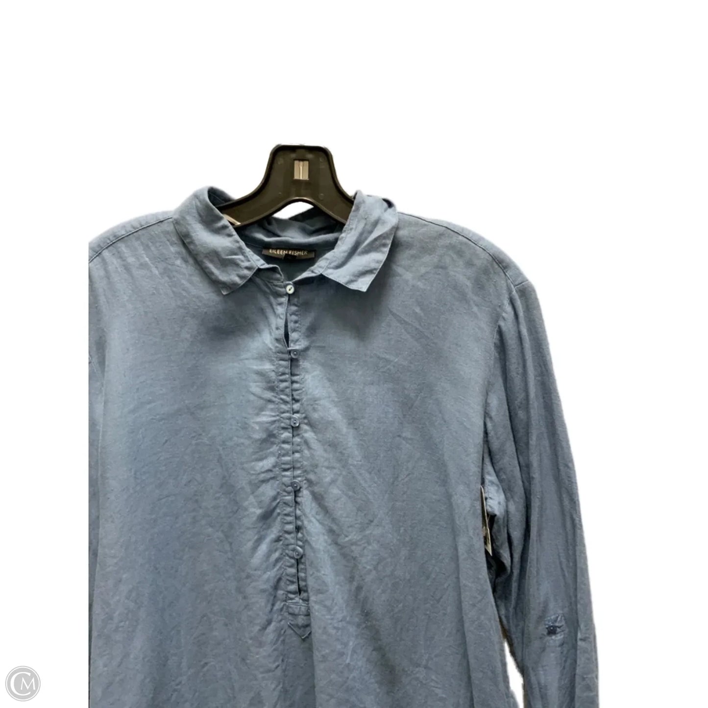 Blouse Long Sleeve By Eileen Fisher In Blue, Size: S