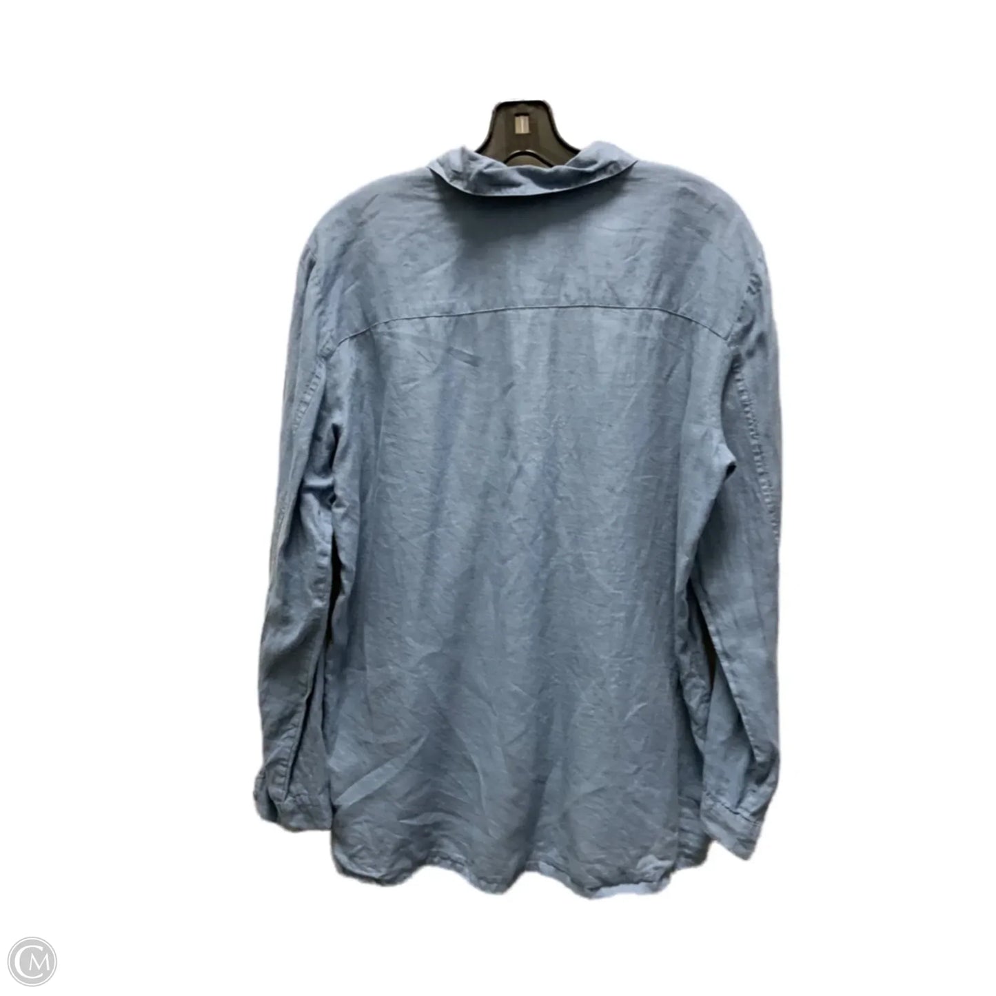 Blouse Long Sleeve By Eileen Fisher In Blue, Size: S