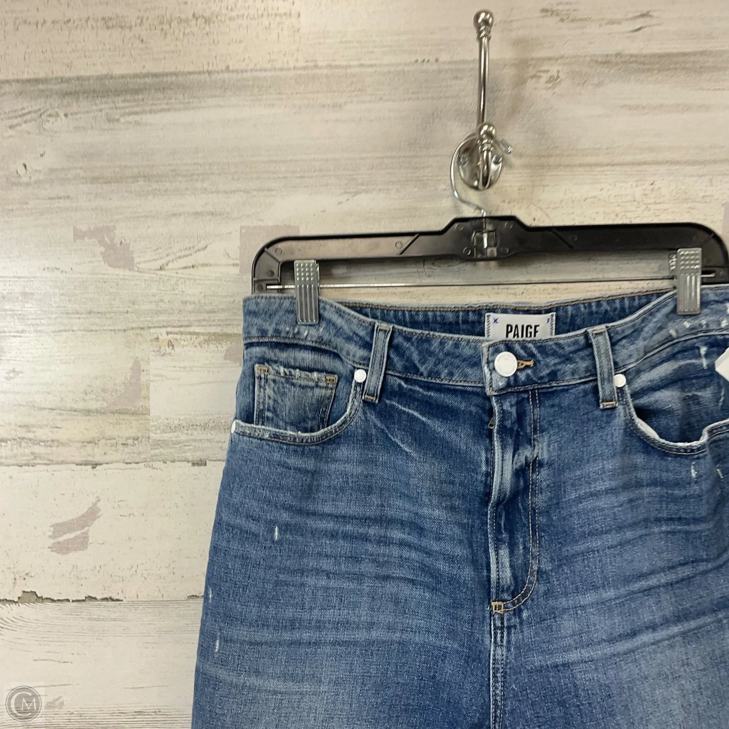 Jeans Straight By Paige In Blue Denim, Size: 12