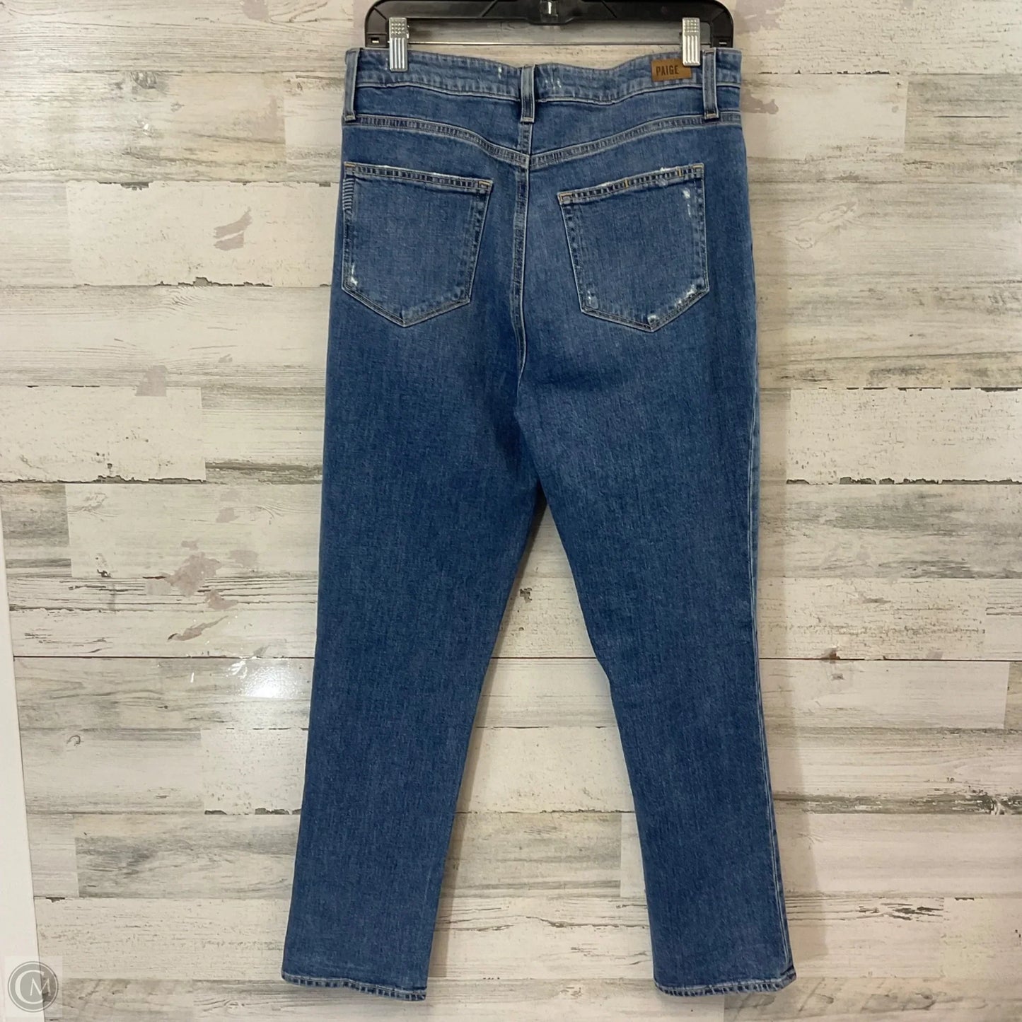 Jeans Straight By Paige In Blue Denim, Size: 12