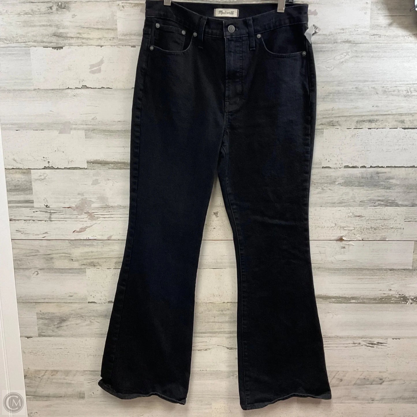 Jeans Flared By Madewell In Black Denim, Size: 8