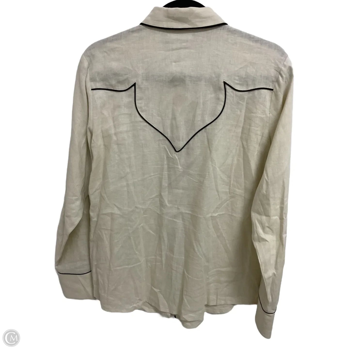 Blouse Long Sleeve By Ariat In Black & Cream, Size: M