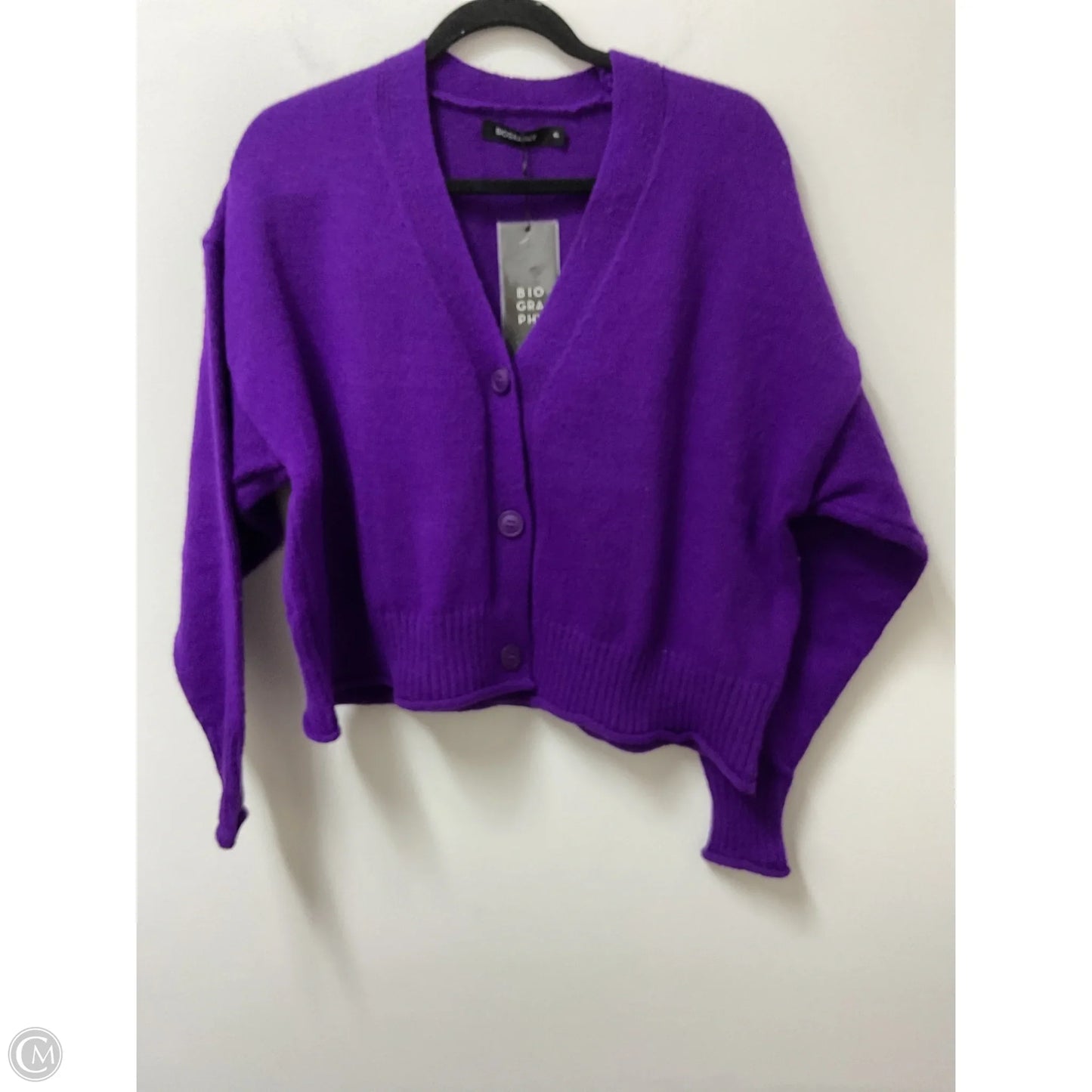 Sweater Cardigan By Clothes Mentor In Purple, Size: L