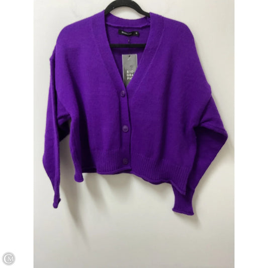 Sweater Cardigan By Clothes Mentor In Purple, Size: L