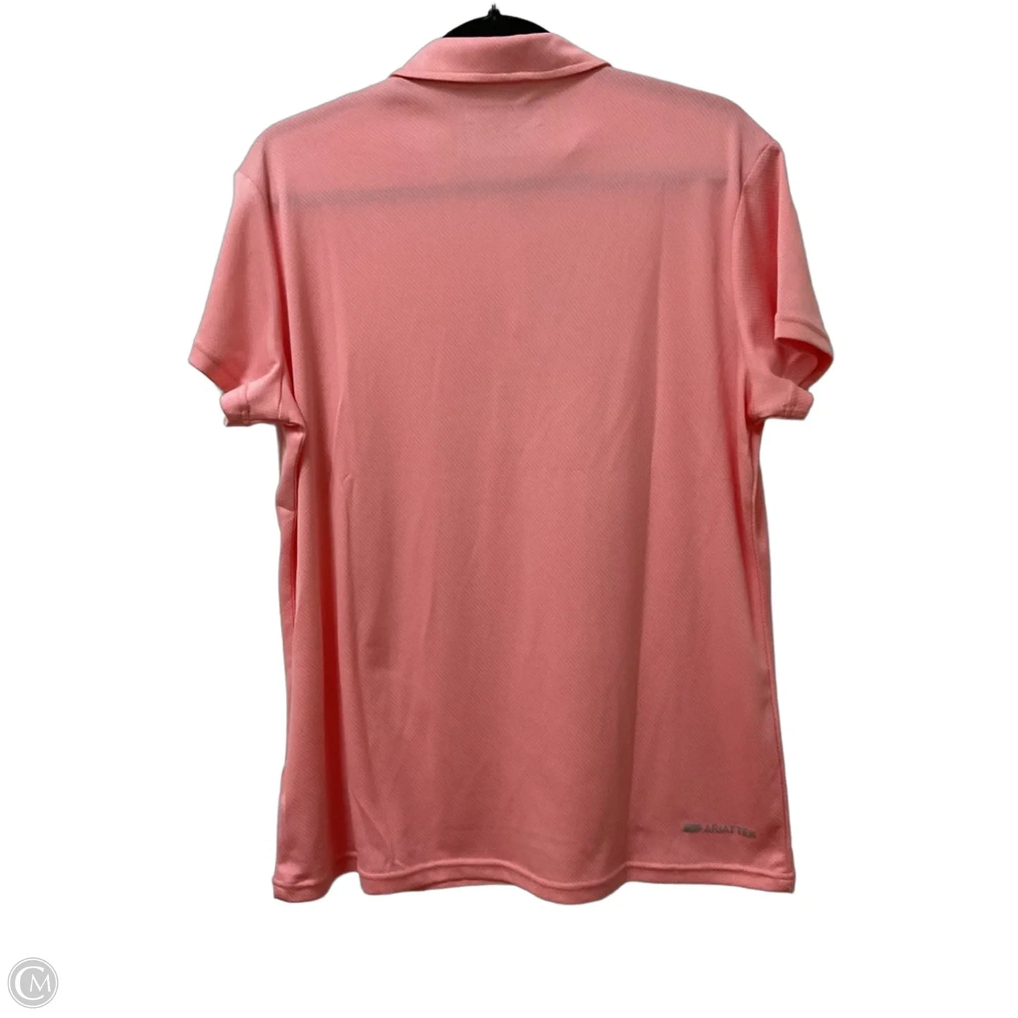 Top Short Sleeve By Ariat In Peach, Size: Xl