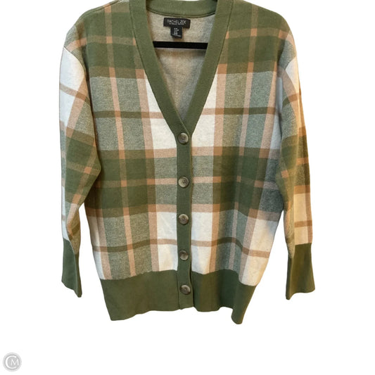 Sweater Cardigan By Rachel Zoe In Plaid Pattern, Size: M