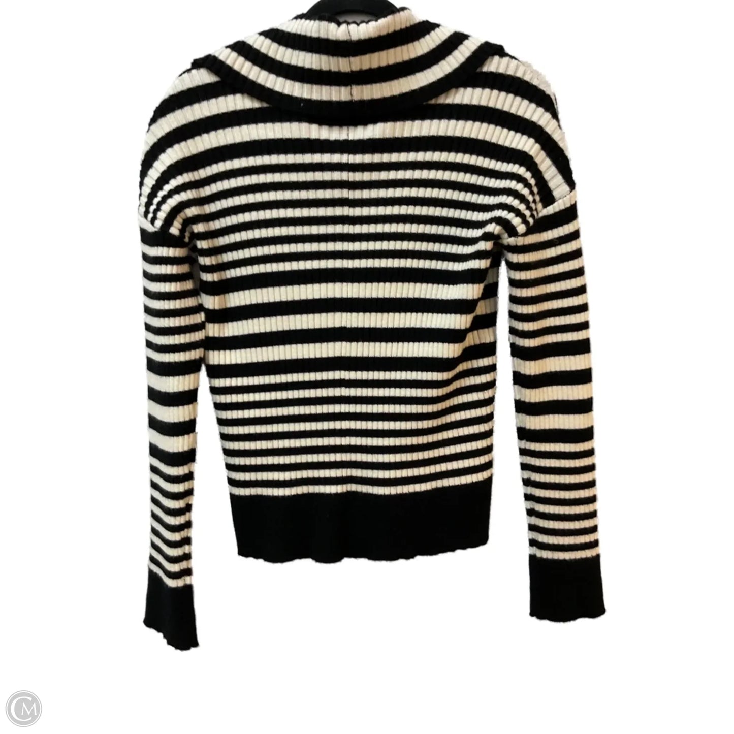 Sweater Cardigan By Bagatelle In Black & Cream, Size: M