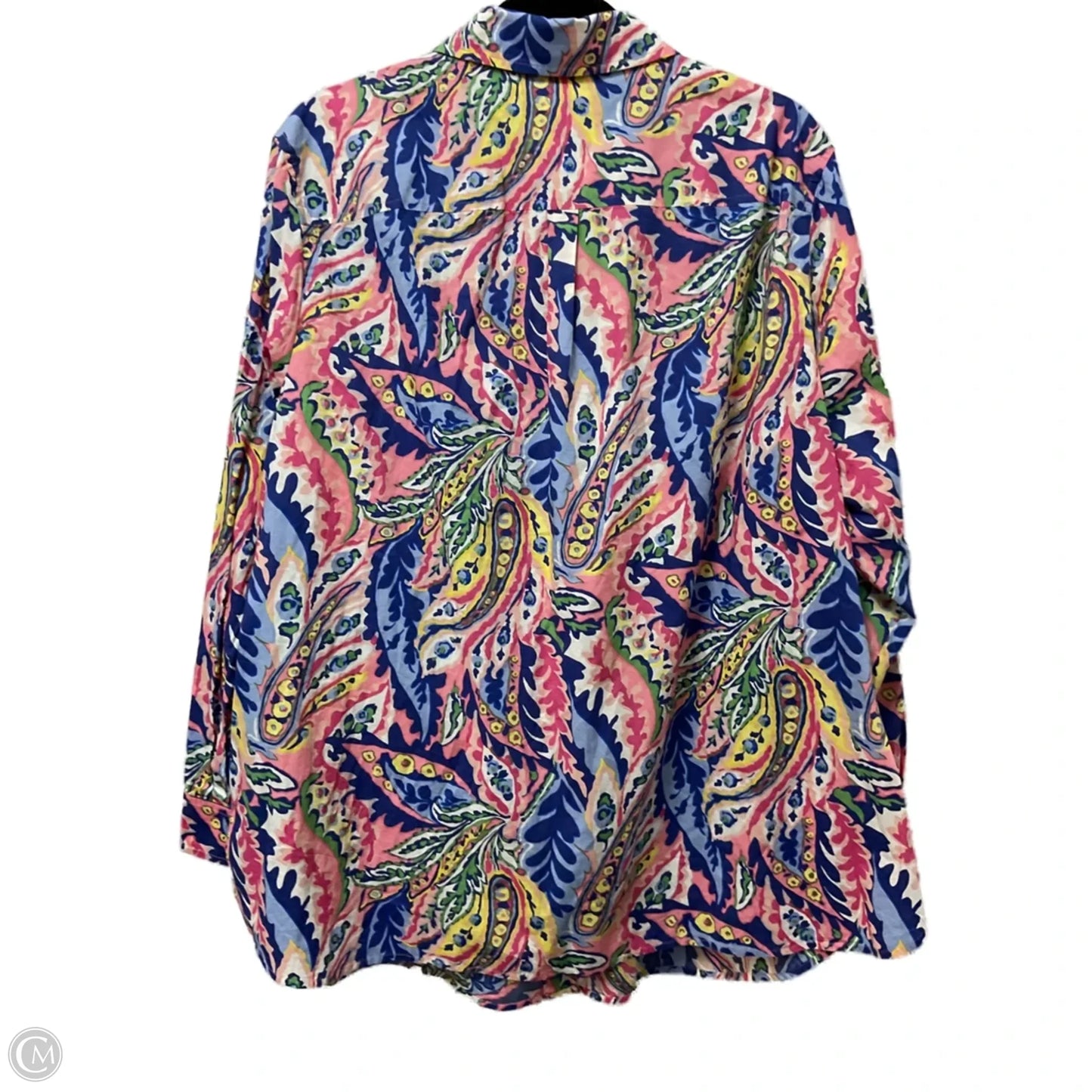 Top Long Sleeve By Talbots In Paisley Print, Size: 2x
