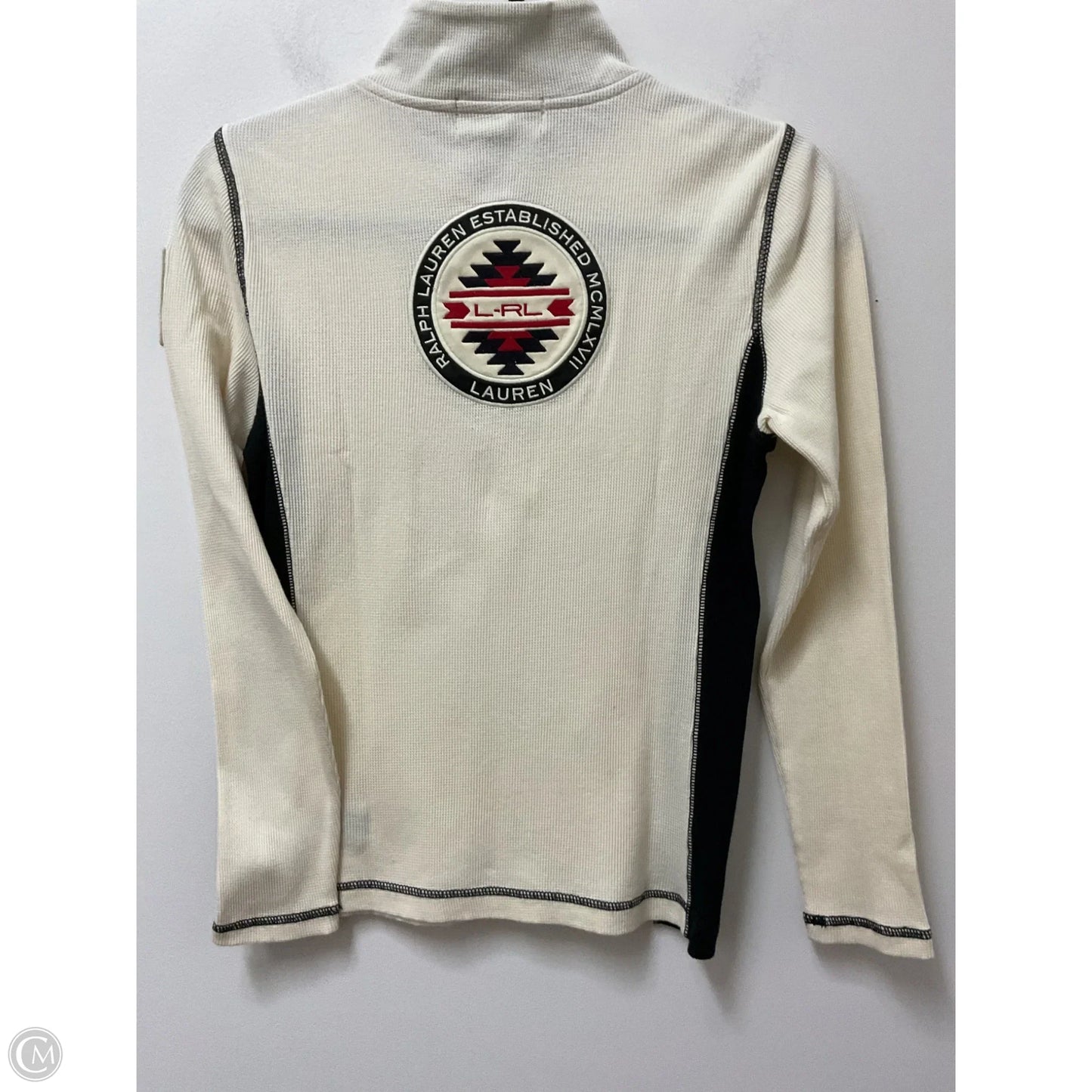 Athletic Top Long Sleeve Collar By Lauren By Ralph Lauren In Cream, Size: M